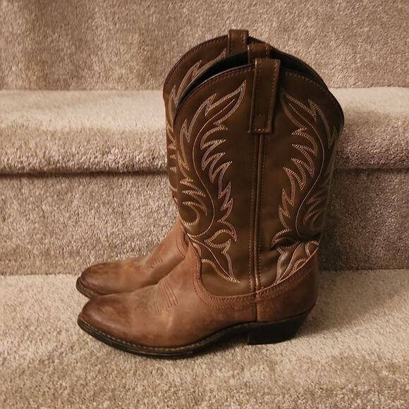 Laredo Women"s "Lea" Vamp Fox Brown Western Boots Size 6 - Picture 2 of 12